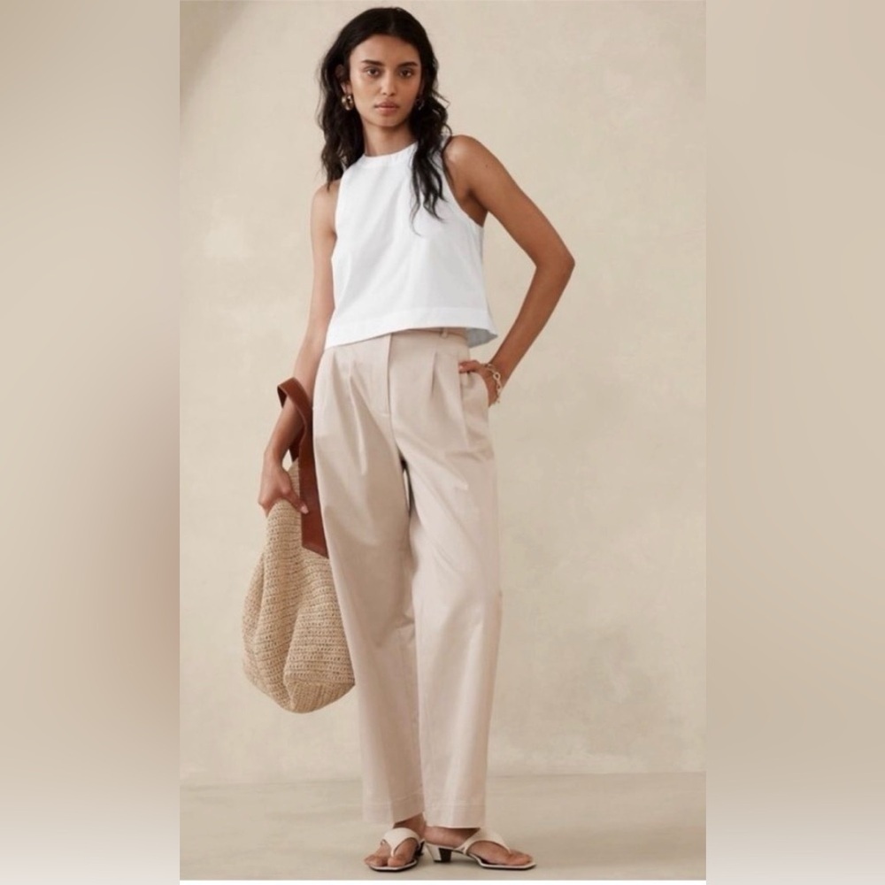NWT Banana Republic White Racer Poplin Top Sz XXL (#892284)